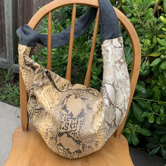 Vintage Handbags - Vintage Python Hobo Bag Christian Dior Zipper